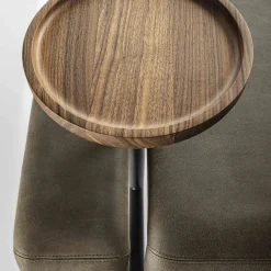 Butter Leather Bench with Tray