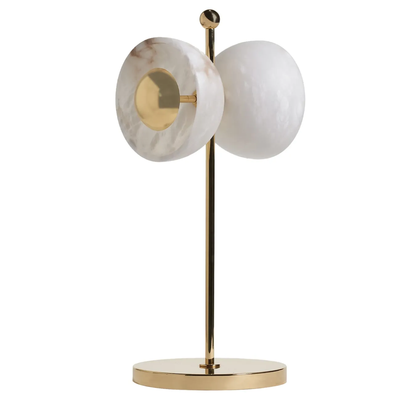 Butterfly Table Lamp in Polished Brass and Alabaster