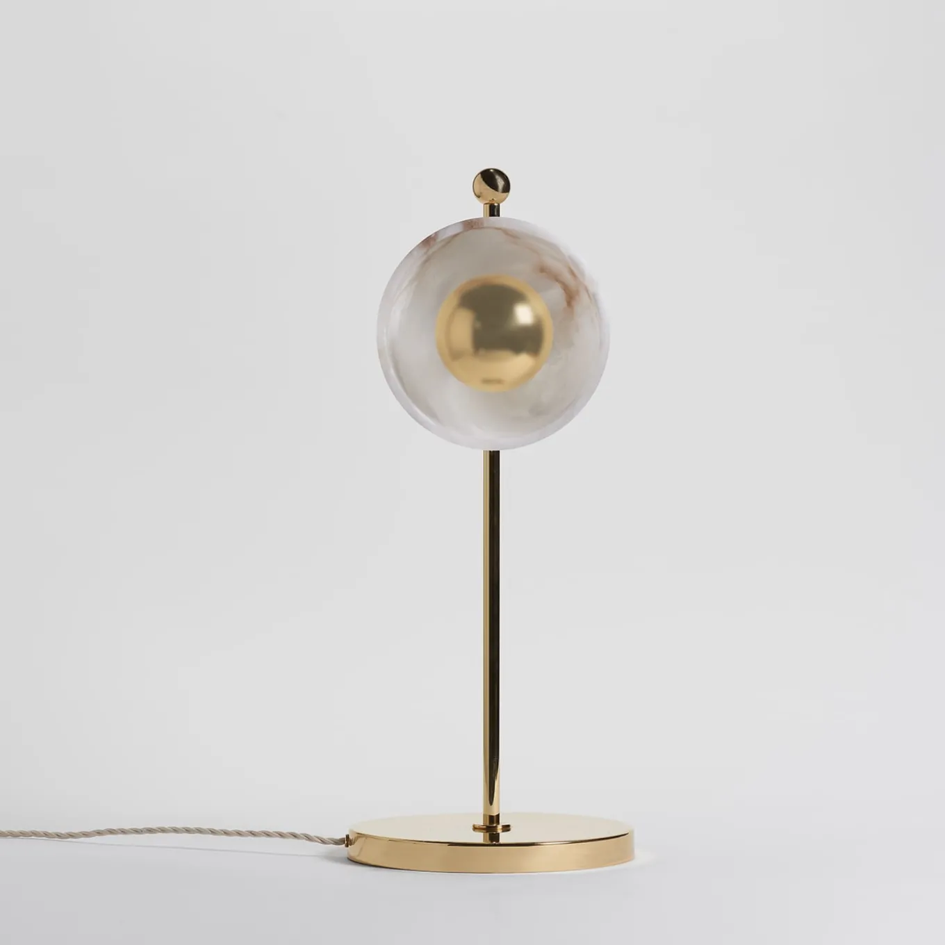 Butterfly Table Lamp in Polished Brass and Alabaster