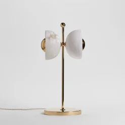 Butterfly Table Lamp in Polished Brass and Alabaster