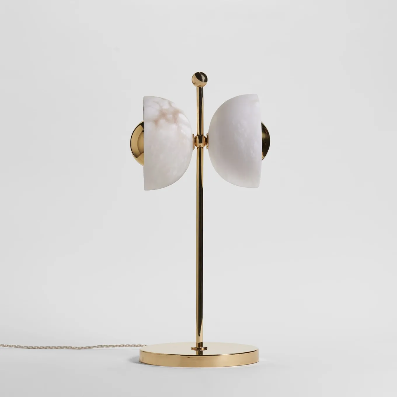Butterfly Table Lamp in Polished Brass and Alabaster