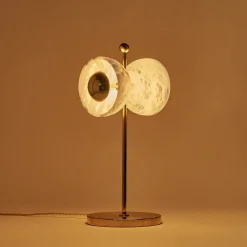 Butterfly Table Lamp in Polished Brass and Alabaster