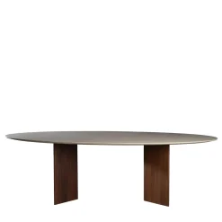 C Iroko Wood & Resin Outdoor Dining Table