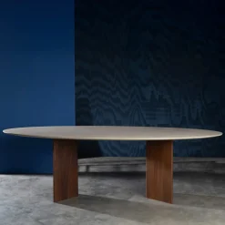 C Iroko Wood & Resin Outdoor Dining Table