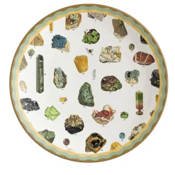 Cabinet De Curiosités Porcelain Dinner Plate With Minerals