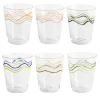 Cabinet De Curiosités Set Of 6 Water Glasses With Colored Waves