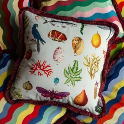 Cabinet De Curiosités Velvet Cushion With Natural Elements #1