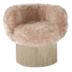 Cachemire Fur Pirouette Swivel Armchair by Lorenza Bozzoli
