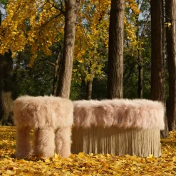 Cachemire Fur Pouf by Lorenza Bozzoli