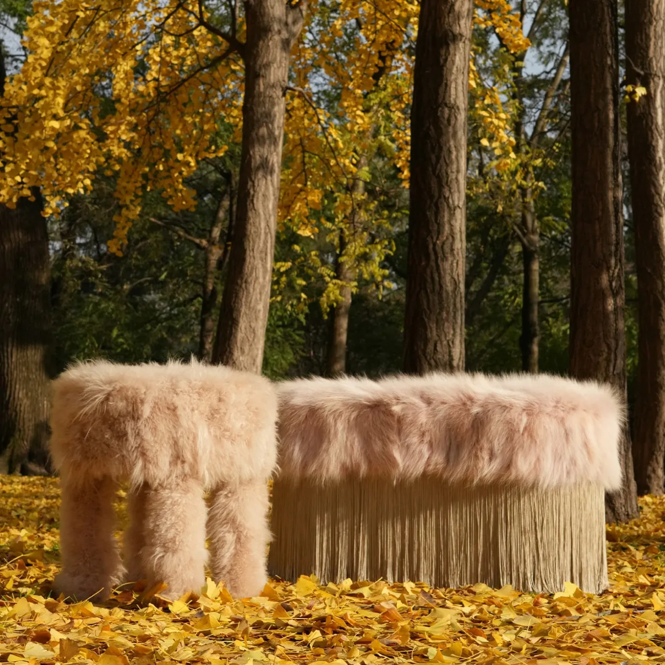 Cachemire Fur Pouf by Lorenza Bozzoli