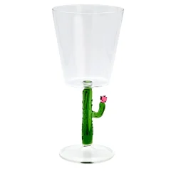 Cactus Mania Set of 4 Wine Glasses in Green
