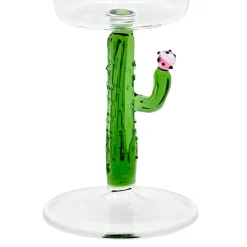 Cactus Mania Set of 4 Wine Glasses in Green