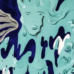 Caelum Contingo Blu Di Prussia Wall Sculpture by Matteo Cibic