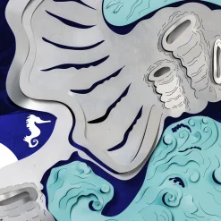 Caelum Contingo Blu Di Prussia Wall Sculpture by Matteo Cibic