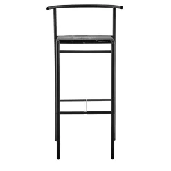 Café Chair Black Bar Stool with Black Rubber Straps Seat