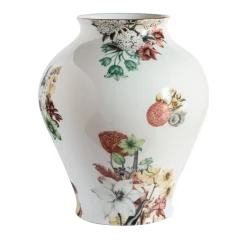 Cairo Amphora Porcelain Vase With Flowers And Architectures H27Cm