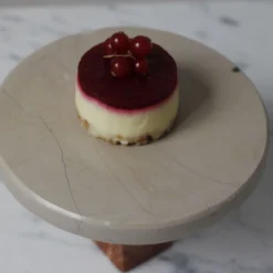 Cake Stand in Apulia Stone and Red Travertine Marble