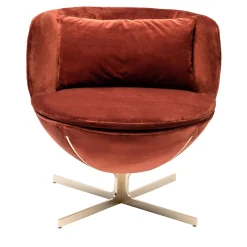 Calice Red Velvet Armchair by Patrick Norguet