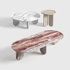 Calipso 45 Red arabescato orobico marble outdoor coffee table