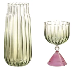 Calypso Green Bottle and Glass