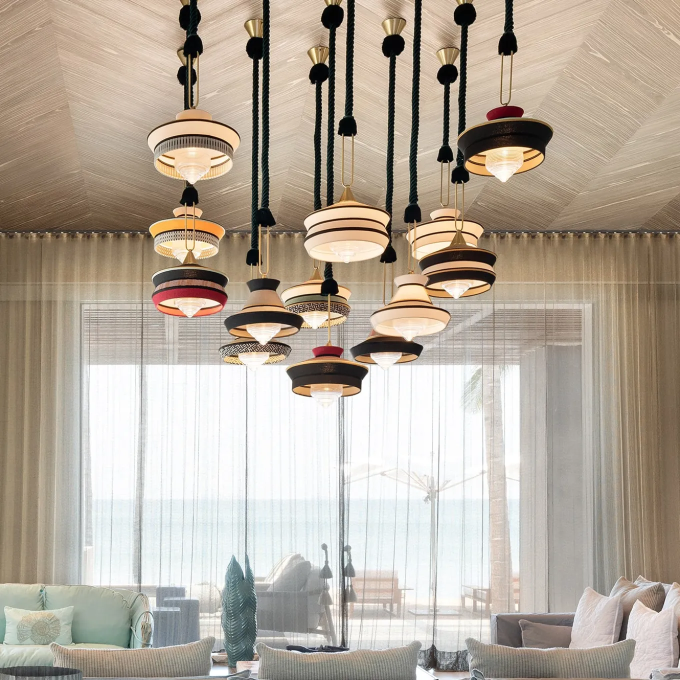 Calypso Indoor Antigua Black Pendant Lamp by Servomuto