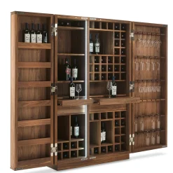 Cambusa Wine 2-Door Walnut Closet by Giuliano Cappelletti