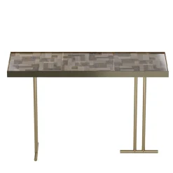 Camilla Wallpaper Nebbia Ceramic Console with Gold Finish