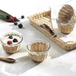 Campanula Cup with Wicker Basket