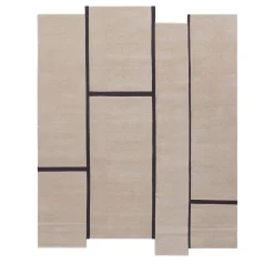 Campiture Beige and Black Carpet by Elisa Ossino