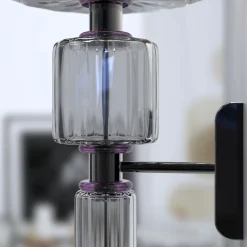 Canaletto 1-light Gray and Purple Cylindrical Murano Glass Wall Sconce