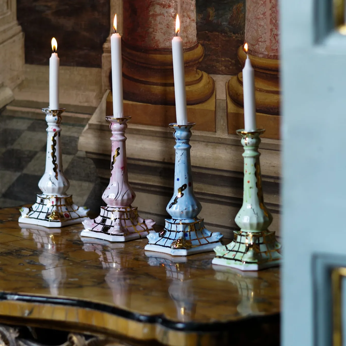 Candleholder Green Porcelain