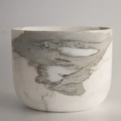 Candy White Calacatta Marble Serving Bowl