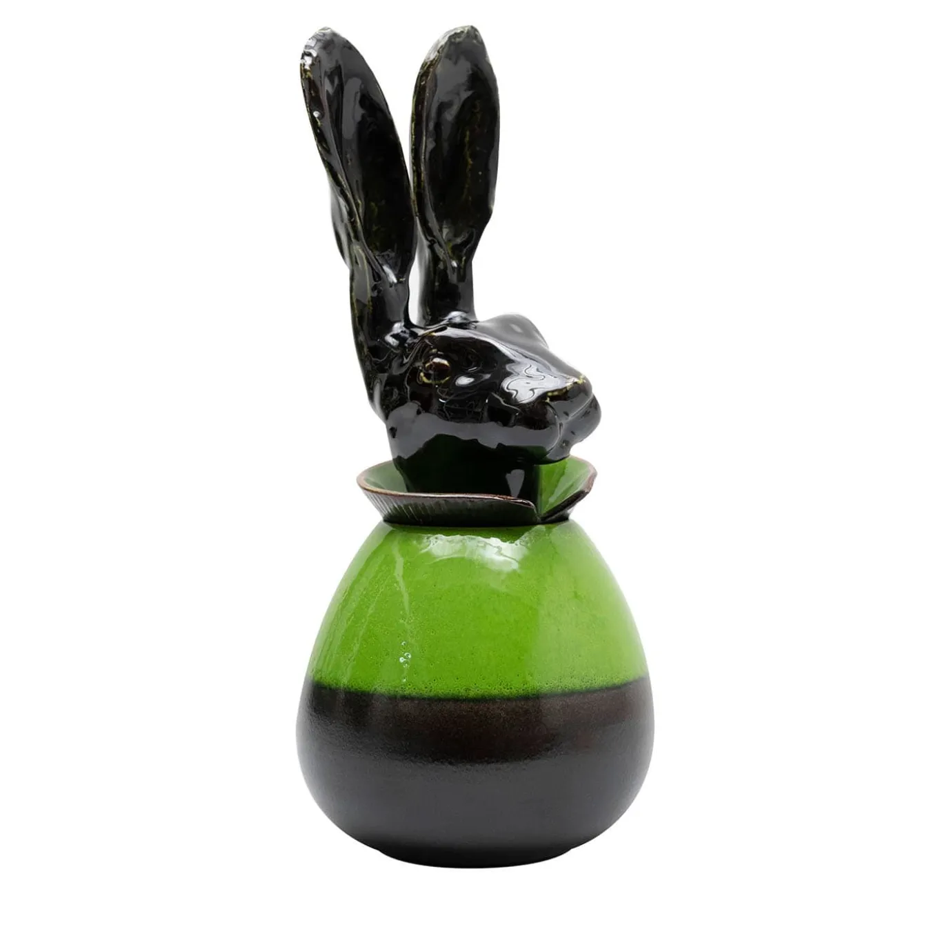 Canopo Lepre Black & Green Vase