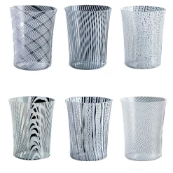 Canova Set of 6 White-Filigree Water Glasses by Stefano Marcato