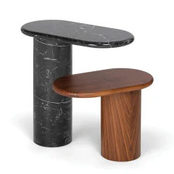 Cantilever S Walnut Wood Side Table