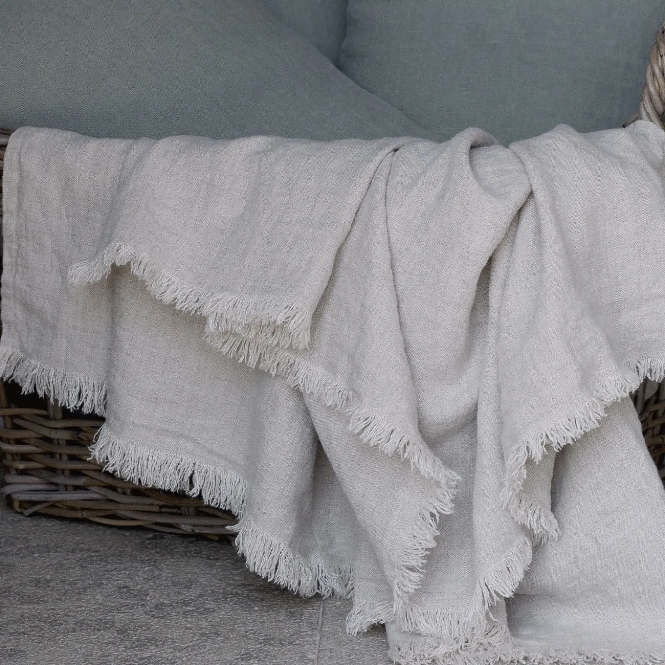 Canvas Beige Linen Blanket