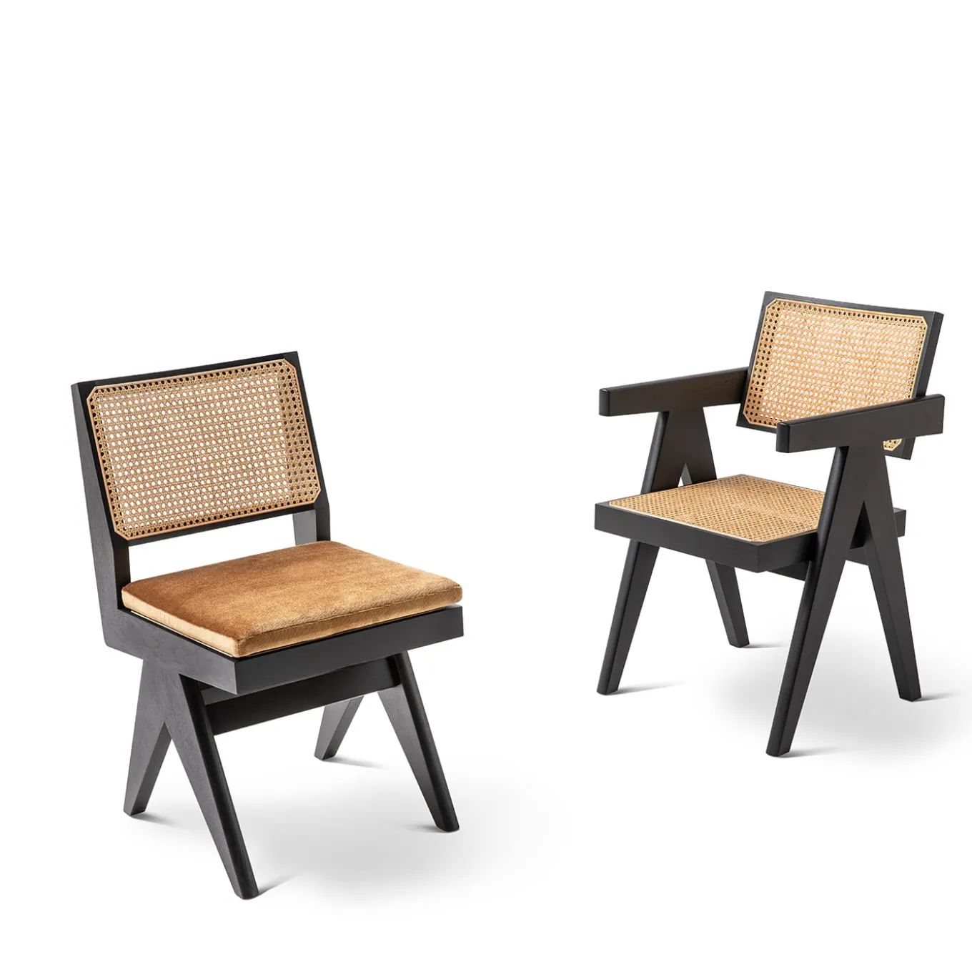 Capitol Complex Office Chair, Hommage à Pierre Jeanneret – Vienna Straw Seat