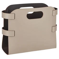 Cappuccino And Chocolate Leather Magazine Holder