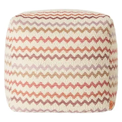 Capri Cube Red & Pink Tones Outdoor Soft Pouf