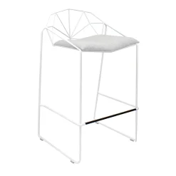 Capri White and Gray Stool