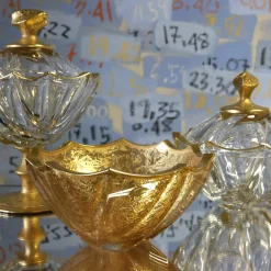 Capriccio 24K Gold & Crystal Bowl with Lid