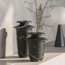 Capua Large Black Marquina Vase by Ivan Colominas