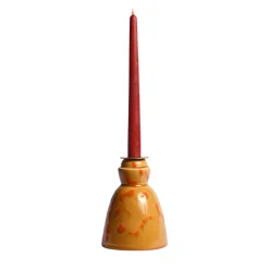 Caramel Ceramic Candlestick with 4 Scented Candles
