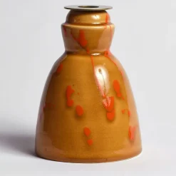 Caramel Ceramic Candlestick with 4 Scented Candles