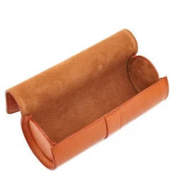 Caramel Leather Watch and Jewelry Case