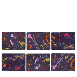 Carnival Set of 6 print glossy wood fiber tablemats