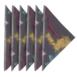 Carnival Set of 6 print linen napkins