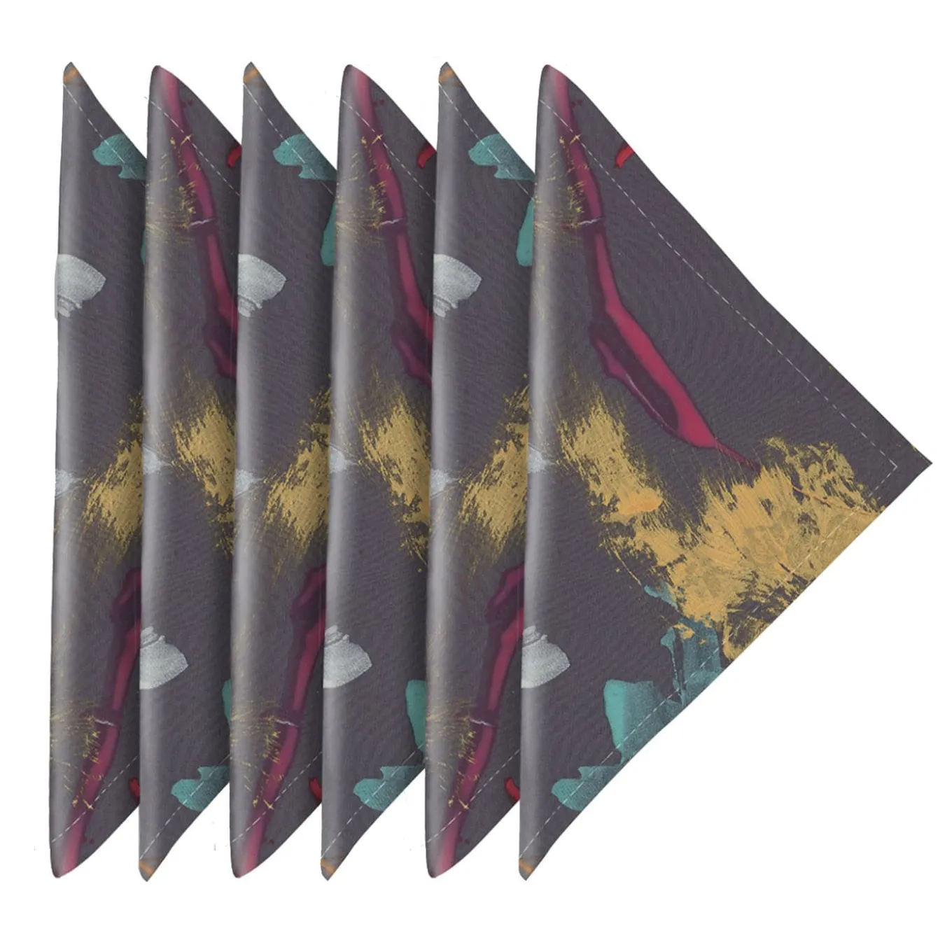 Carnival Set of 6 print linen napkins