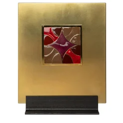 Carré Cloisonné On Brass Decorative Art Piece #1