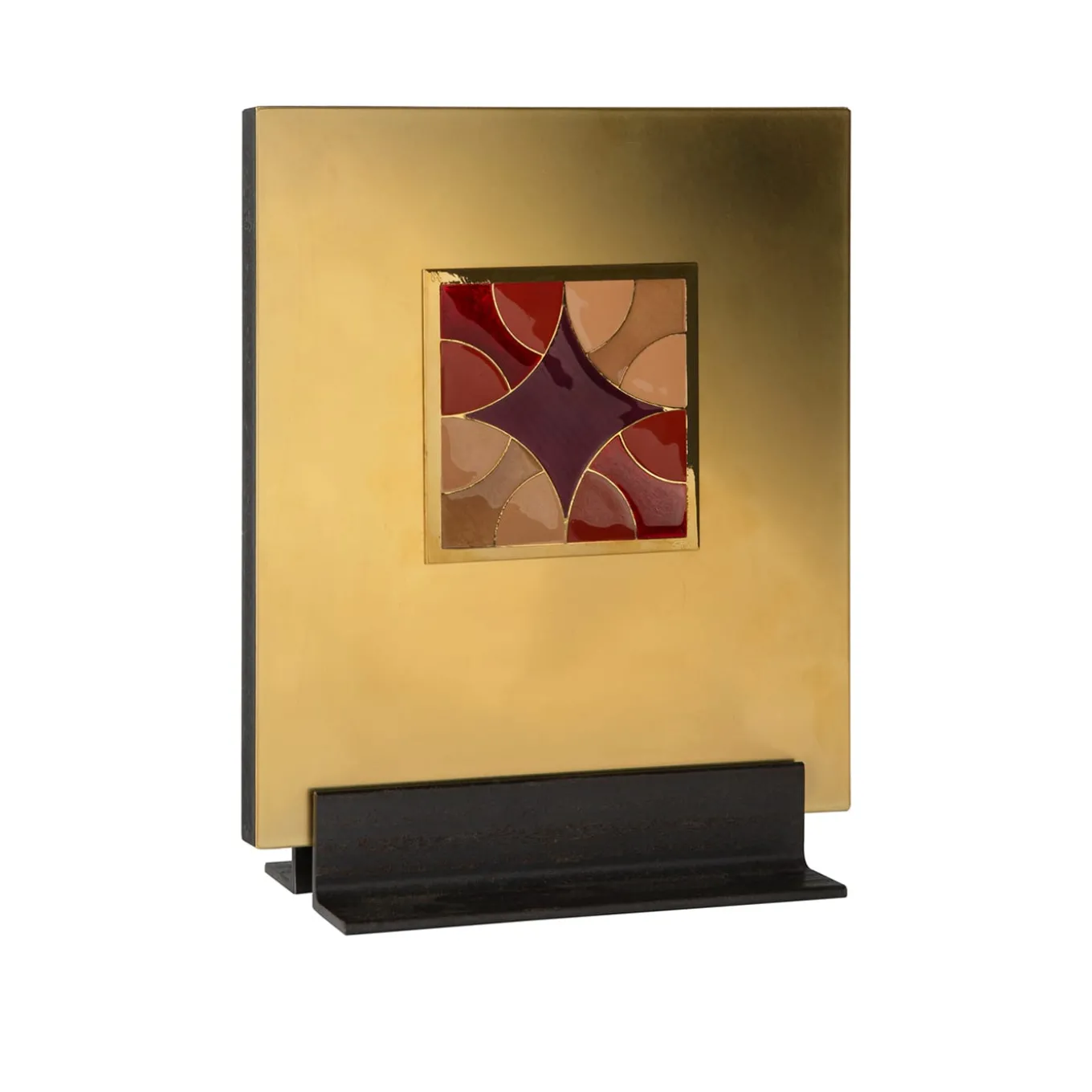 Carré Cloisonné On Brass Decorative Art Piece #1